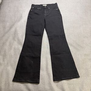Madewell The Perfect Vintage Flare Jeans Women's 26P Petite Black Stretch Denim